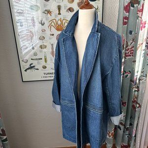 GAP Oversized Denim Blazer with Washwell